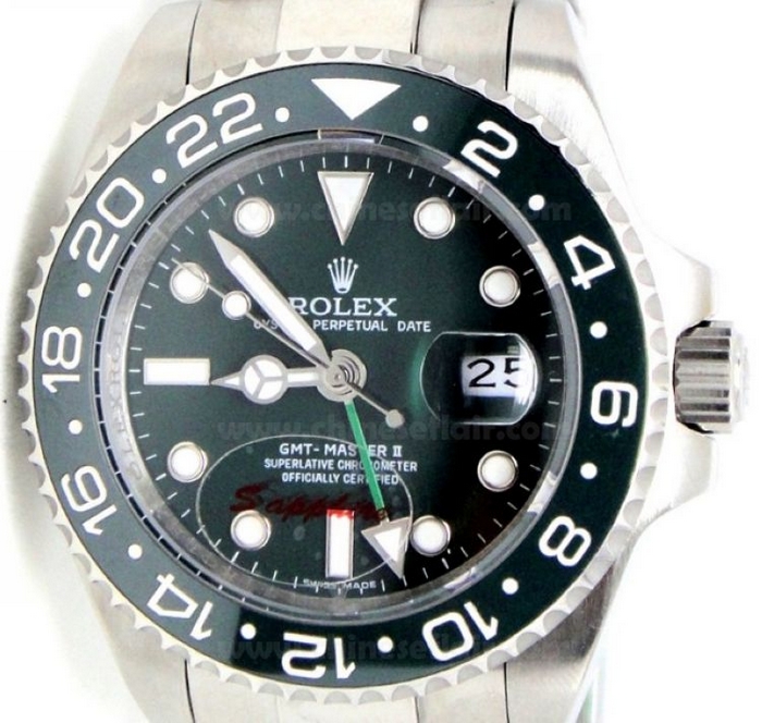 GMT-Master II Green Face w/Ceramic Bezel SS - Rolex Replica Watc